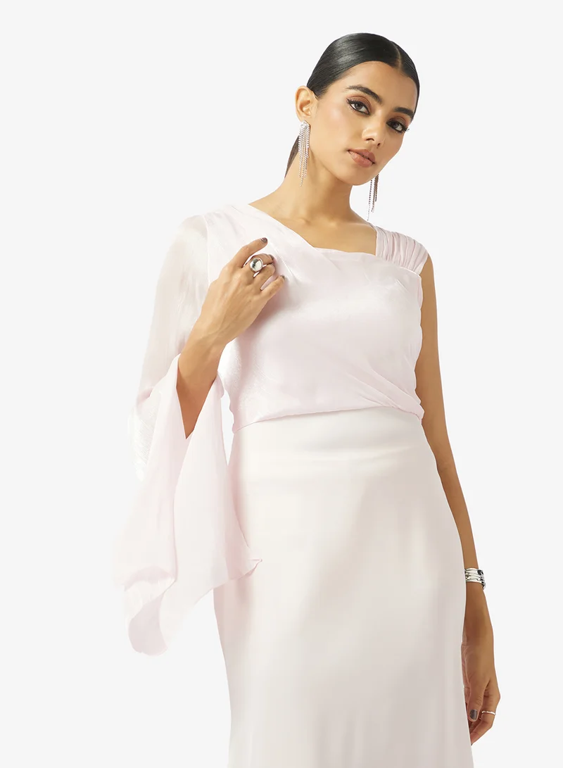 Khizana  One Shoulder Dress With Sleeve Trail for Women | Best Price UAE